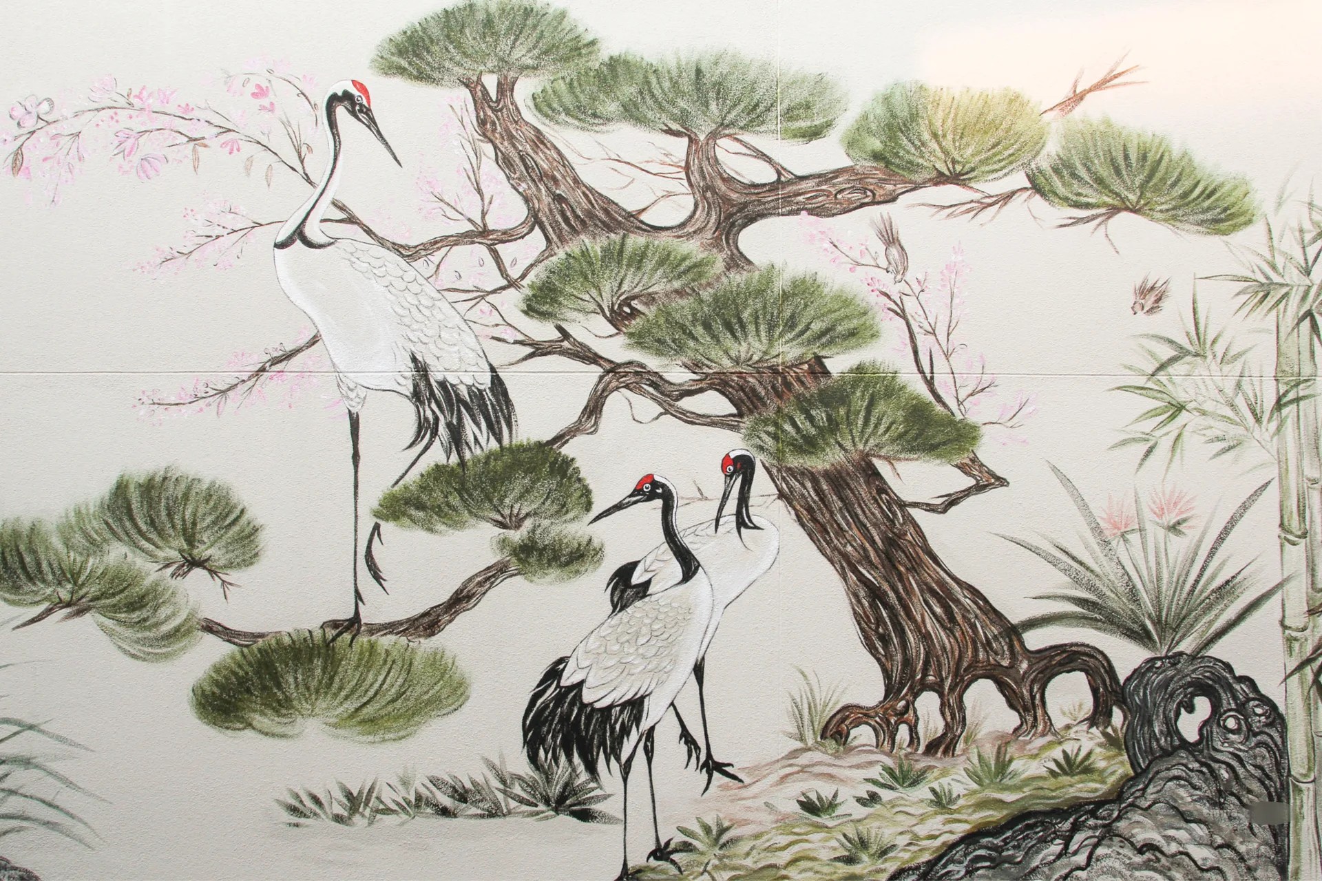 birds and flowers