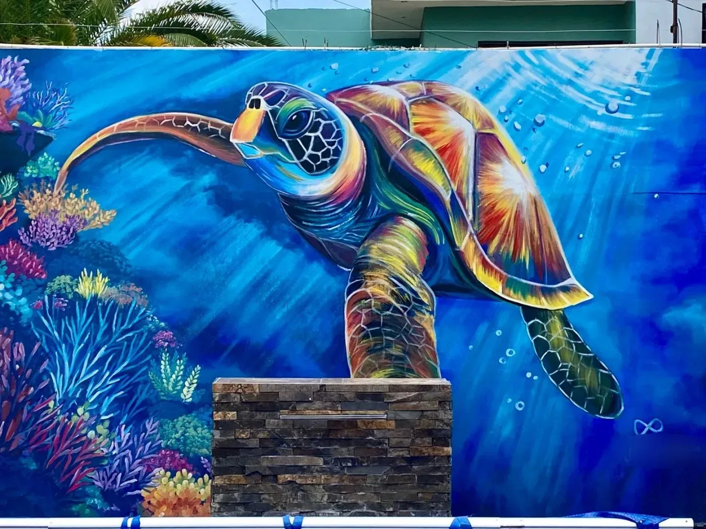 Mural en terraza de event