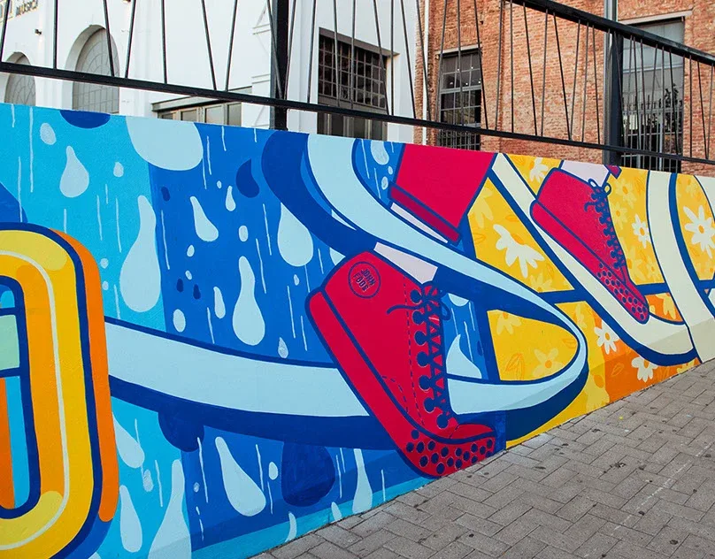 John Foos, vos a pleno | Lettering mural