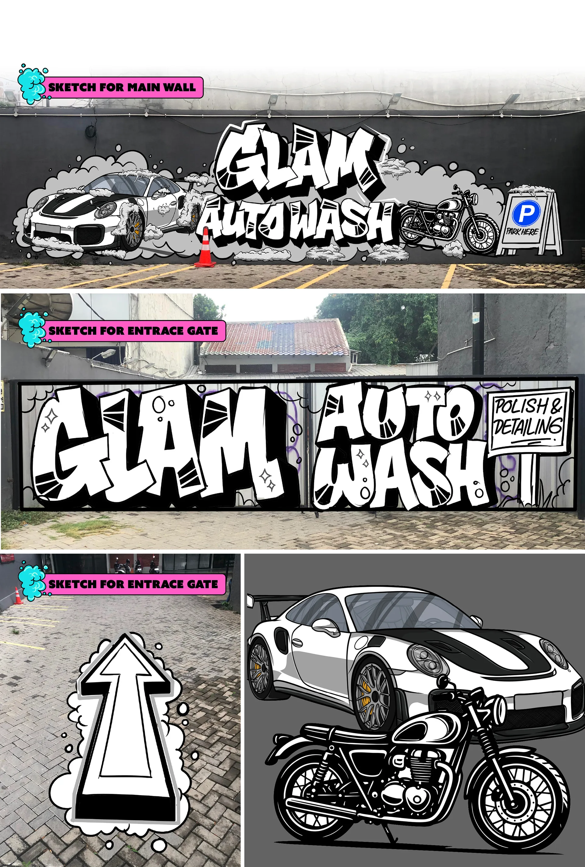Before - Glam Auto Wash Graffiti