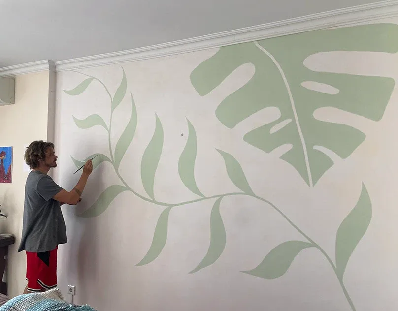 Minimal Botanical Mural