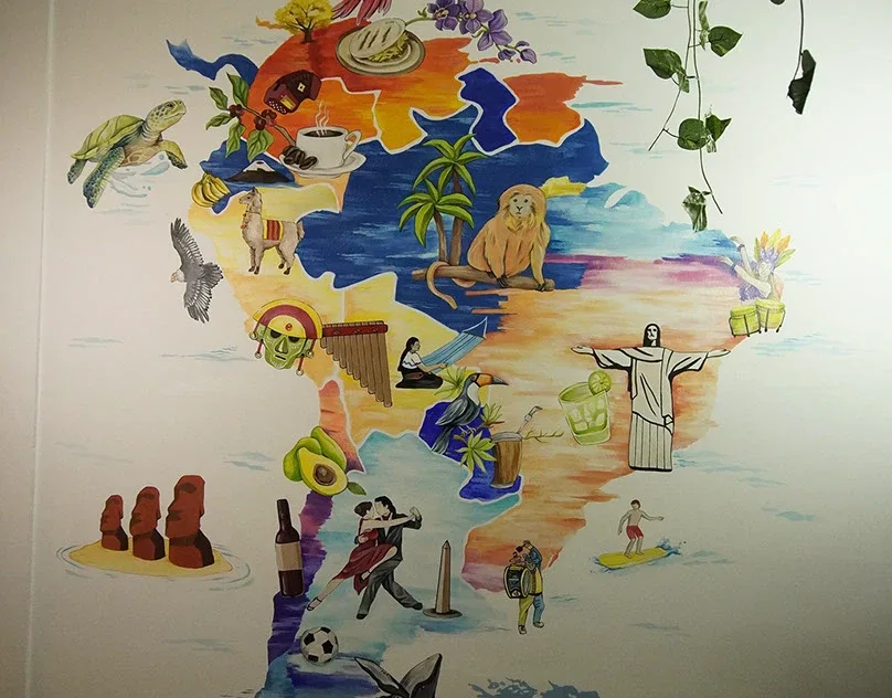 South American map. Hostel