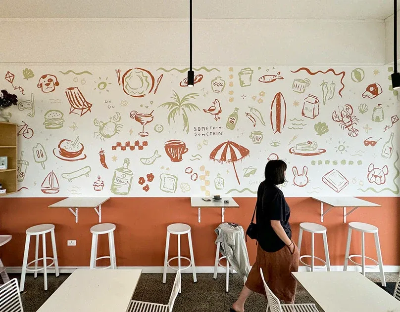 BEACH ICONS - CAFE INTERIOR MURAL