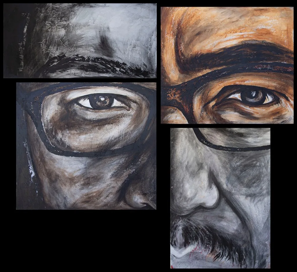 Multi-panel portrait composition exploring identity and migr