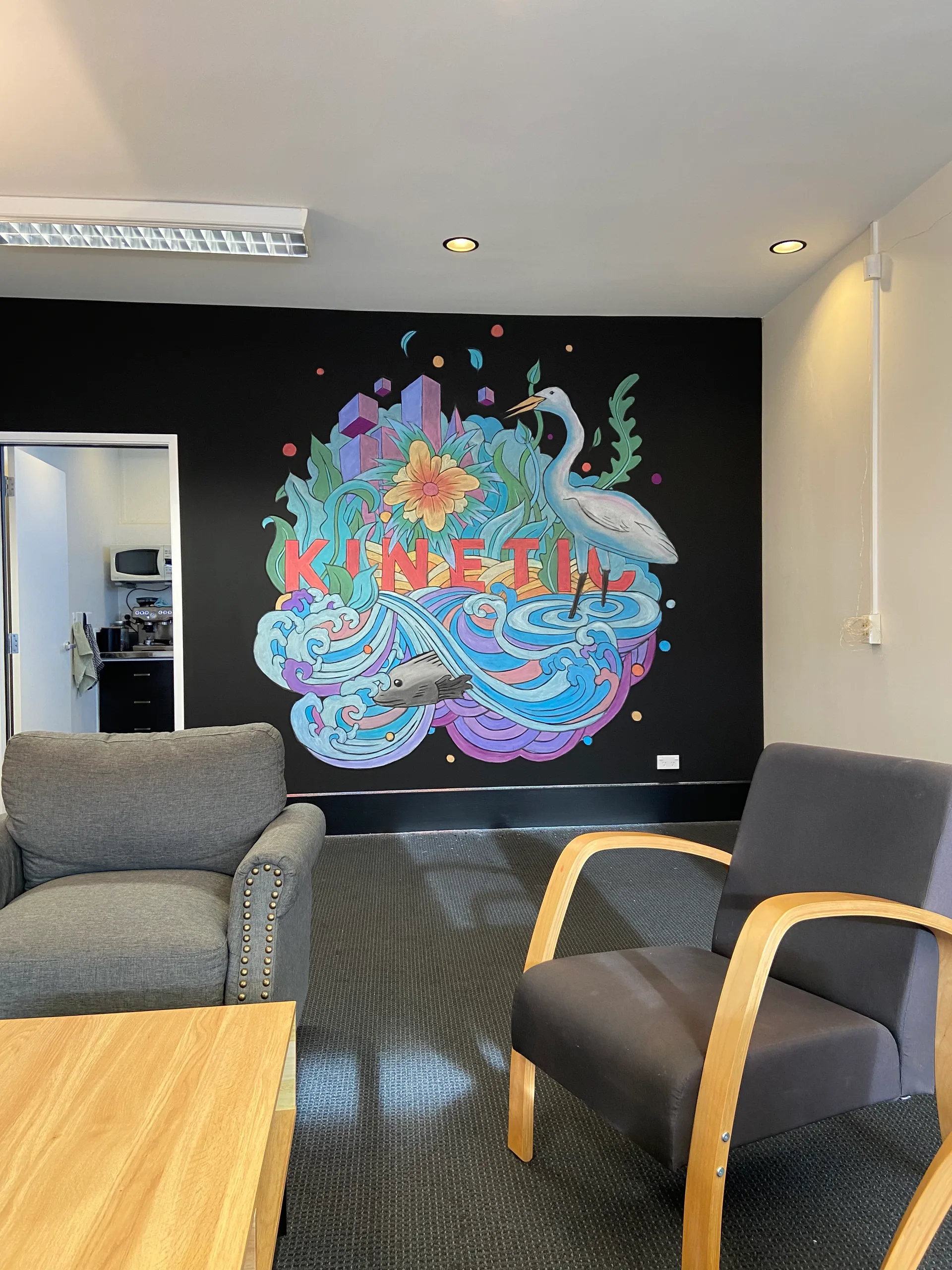 Chalk mural for an office