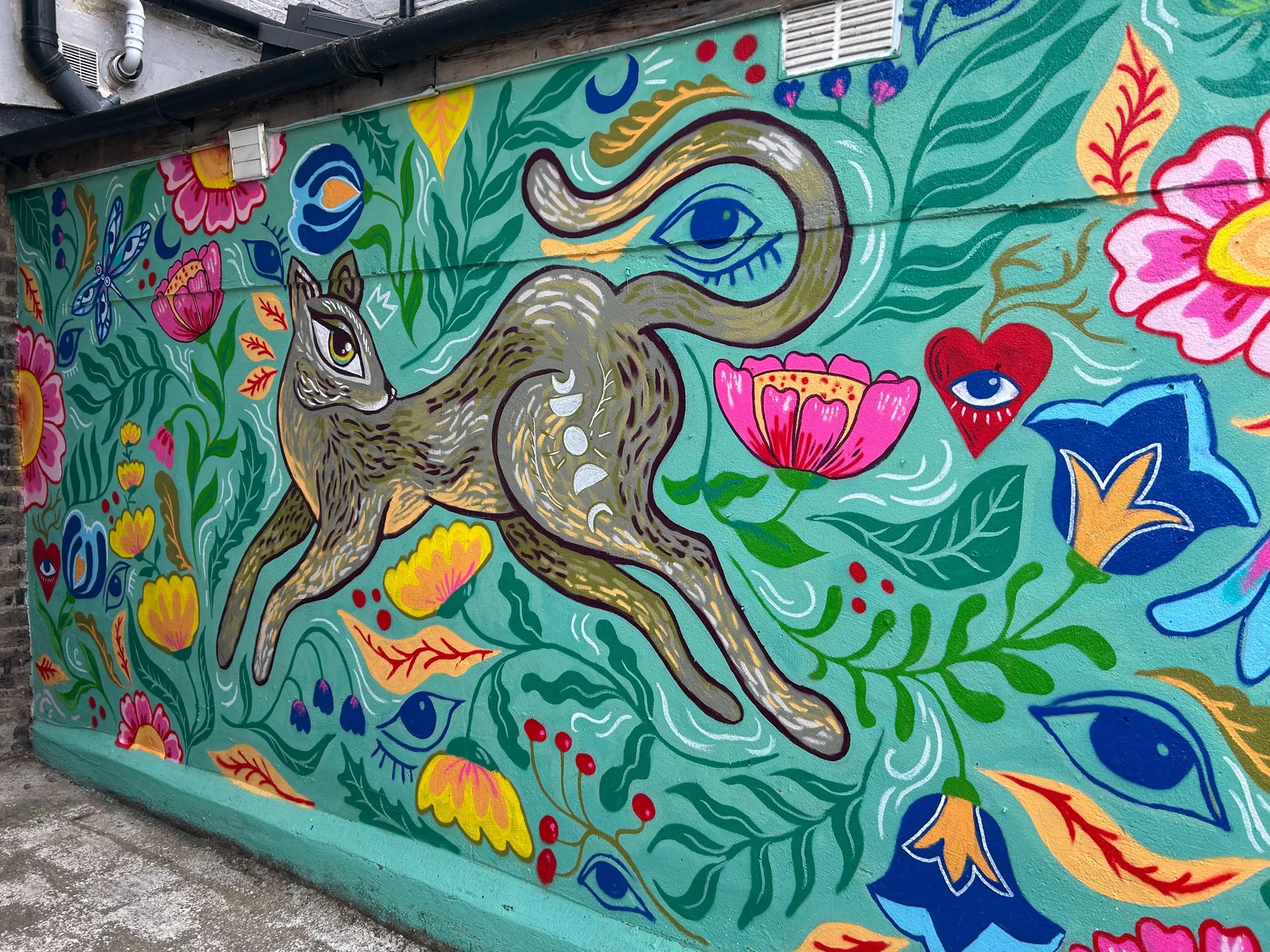 Cat garden mural
