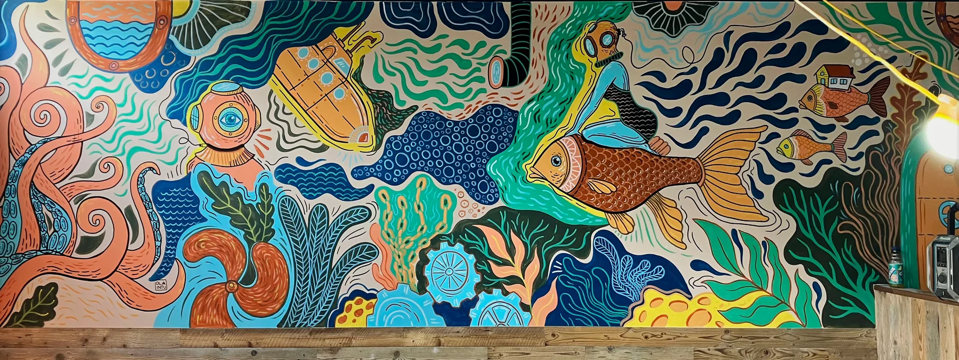 Zizzi restaurant mural