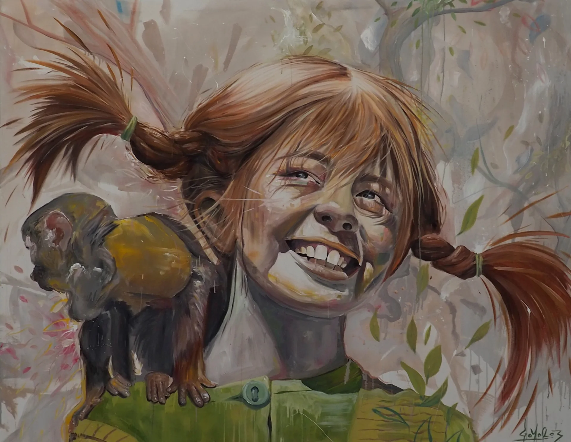 Niña con monos