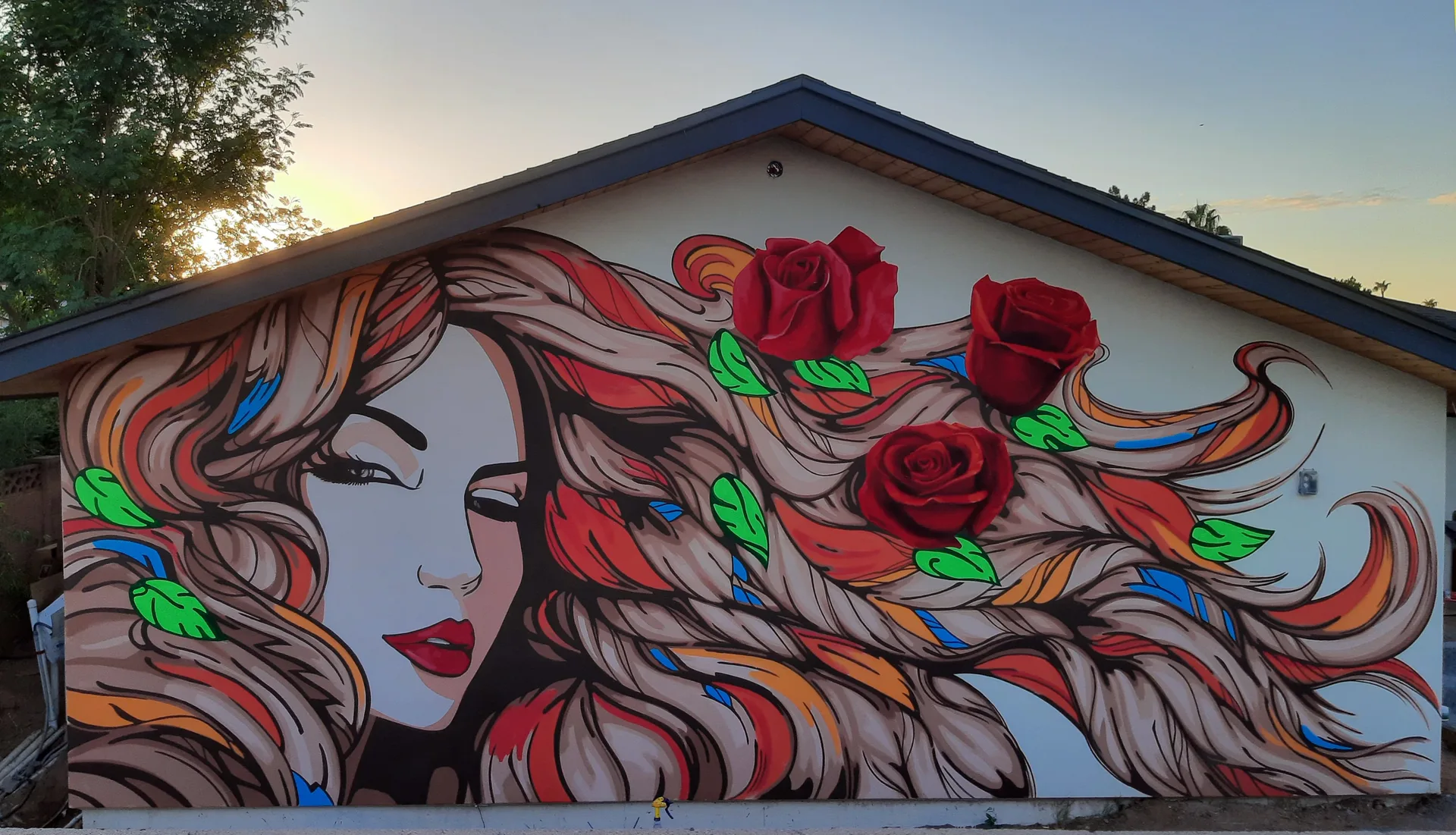 Woman and  Roses