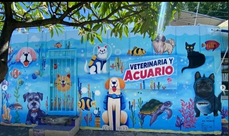 Mural veterinaria acuario