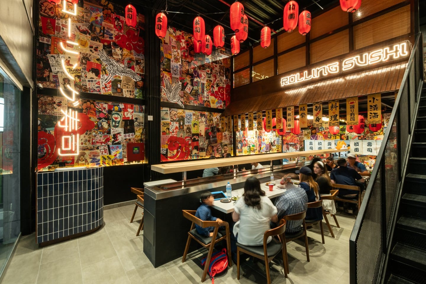 Mural at Rolling Sushi Restaurant Mexicali by Hygge Studio